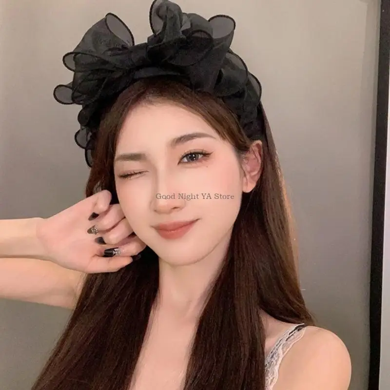 Elegante bandana preto-borboleta bandana clássico preto-borboleta bandana para mulheres estilo francês acessório