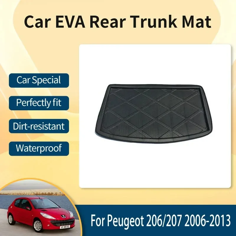 

Car Rear Trunk Mats For Peugeot 206 207 2006-2013 Hatchback Anti-dirty Trunk Storage Pads EVA Cover Mud Car Accessories Interior