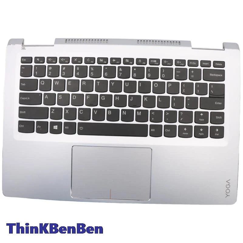 

US English Keyboard Silver Upper Case Palmrest Shell Cover For Lenovo Ideapad Yoga 710 14ISK 14IKB Laptop 5CB0L47452