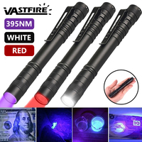 395nm Mini UV Flashlight Black Light Red/White/UV Flashlight Handheld Ultraviolet Flashlight Portable Detector Torch Light Pet