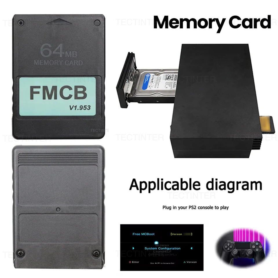 FMCB Free McBoot Card For Sony PS2 For Playstation 2 Slim 64MB Memory Card V1.953 OPL MC Boot for PS2 Accessories