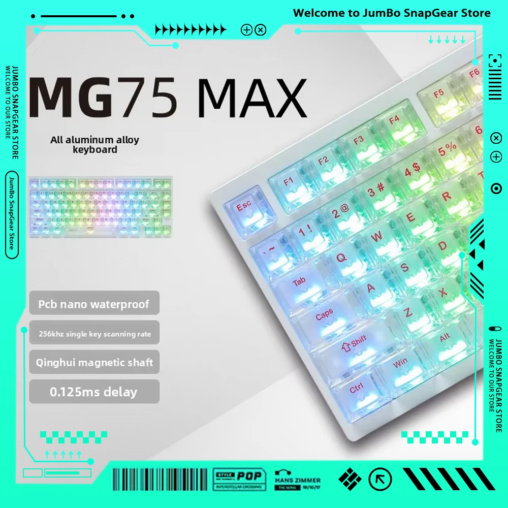 IROK MG75 PRO Magnetic Switch Mechanical Keyboard MG75 MAX 8K Gaming Keyboard 0.001RT Quick Release Gasket Structure Low Latency
