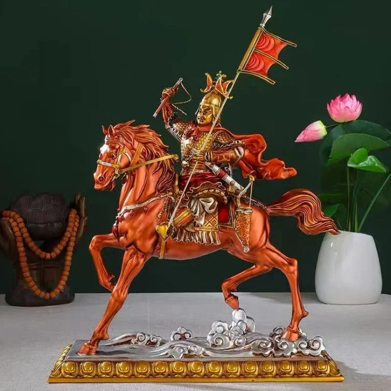 Buddha Statue of King Gesar Buddhist Item,Resin Exquisite Nepal Tantric Altars Home Decorative Worship Dharma Protectors Statue