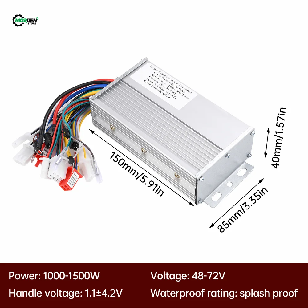 48V 60V 64V 72V 1000W 1500W Electric Controller 12 Tube Dual Mode Brushless Controller Speed Motor for E-Bike Accessories