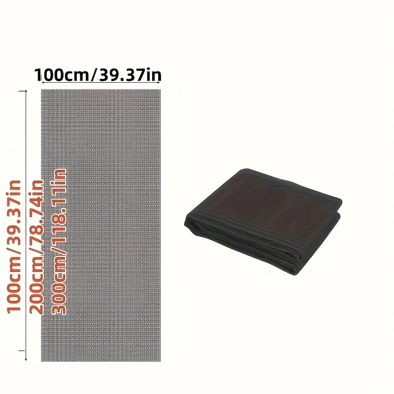 DIY Large Size Window Screen, Adjustable Flexible Fiberglass Screen Door Mesh,Small Insect Screen, Replacement Kit for Patio