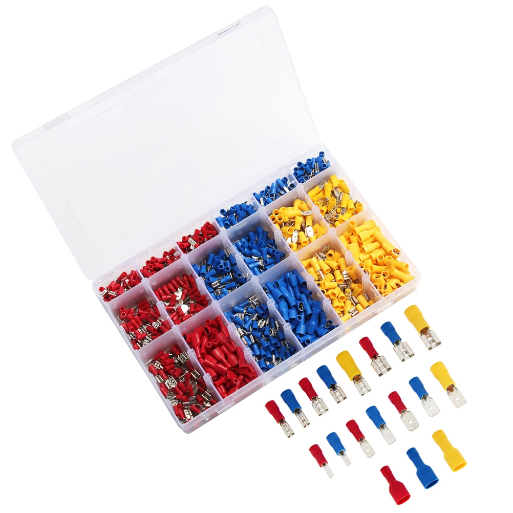 

900pcs Crimp Connector Electrical Insulated Cable Lugs Tool Crimp Terminal Tool Kit for Household Vehicle Boat Projects