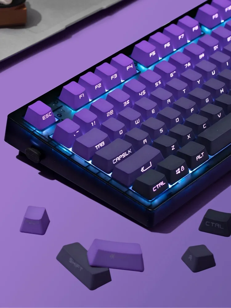 Imagem -02 - Abdominal Espírito Mk870 Teclado Mecânico sem Fio Gás Roxo Esculpido a Partir do Leste para o Lado do Produto Acabado Vper