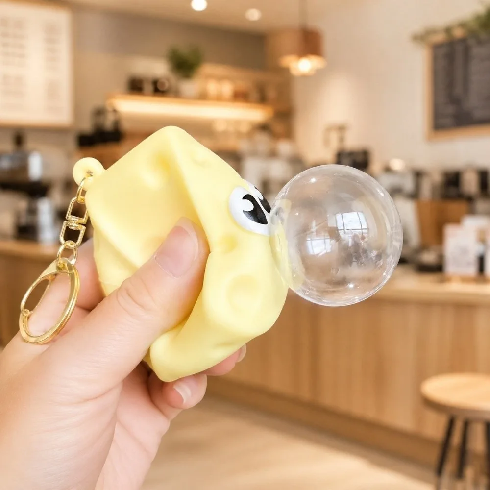 Decompression Dessert Shape Bubble Squeeze Keychain Funny Sensory Play Food Key Chain Hanging Decor Bag Pendant Key Decor