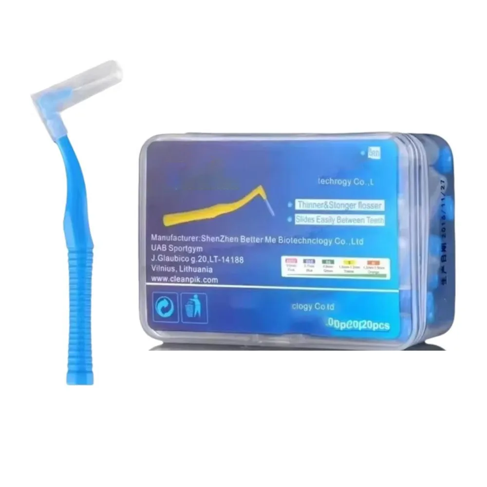 20Pcs/box L Shape Push-Pull Interdental Brush Orthodontic Toothpick Teeth Whitening Tooth Pick ToothBrush Oral Hygiene Care