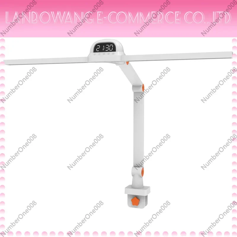 Dual Head Clip on Desk Lamp, National AA Level Eye-Caring Reading Light for Study Bedroom, Foldable Table Lamp with Clamp
