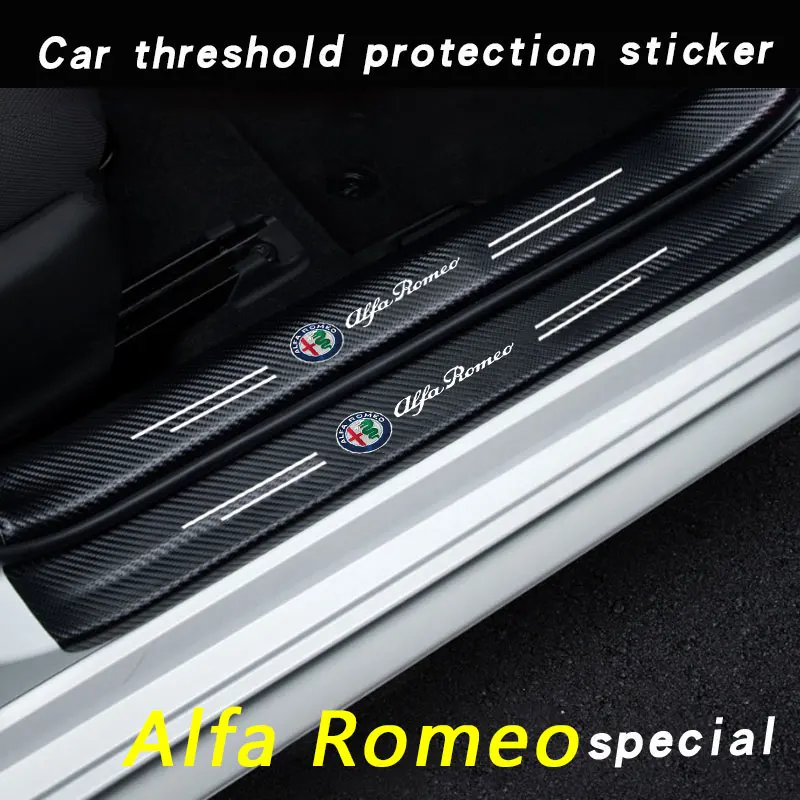Car Door Sill Protector Carbon Fiber Threshold Stickers For Alfa Romeo giulia stelvio giulietta 159 156 147 166 car Accessories