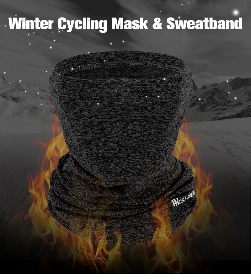 WEST BIKING Winter-Radschal, Bandana, Fleece-Halswärmer, dehnbar, hautfreundlich, Gesichtsmaske, Kopfbedeckung zum Skifahren, Laufen, Wandern – Detail 1