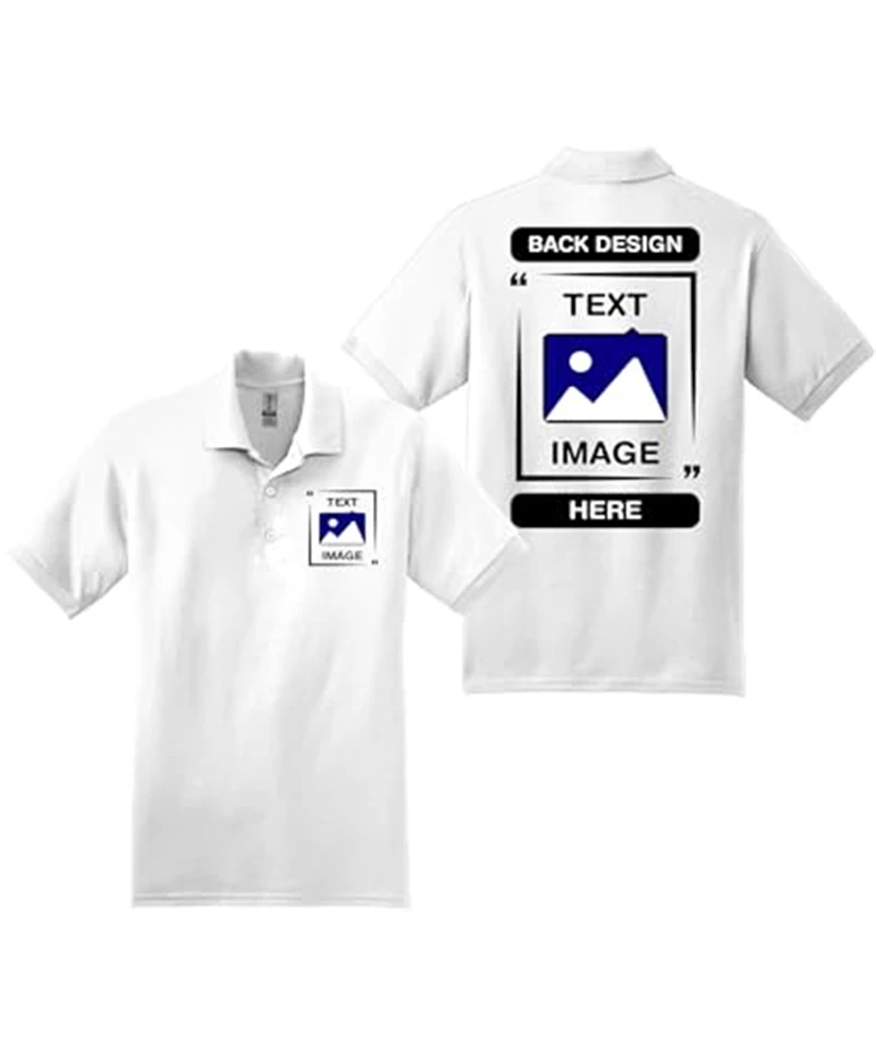 Personalized Polo Shirt Custom Image Text Printing Front Chest Back Design Short Sleeve Men Women Team Workwear Uniform Top Gift