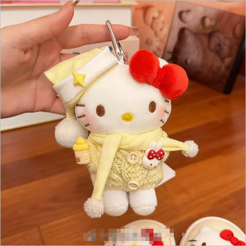 Muñeco de Peluche de Hello Kitty de Sanrio, Llavero de Maillard, Adorno para Mochila de Niña, Juguete de Regalo, Regalos de Cumpleaños para Mejores Amigas