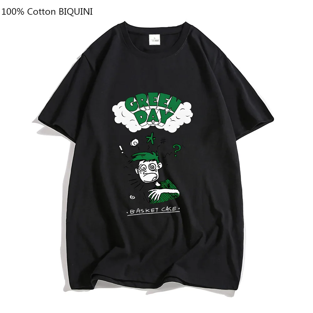 Music G-green Day Rock Band Aesthetic T-shirts MEN 100% Cotton Casual T Shirts Short Sleeve Tshirts Handsome Aldult Tees Fashion