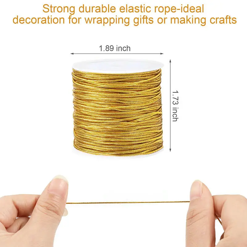 0.2-1MM Metallic Ornament String Silver Gold Color Cord Jewelry Thread for Christmas Tree Hanging Crafts Making Gift Decoratiion