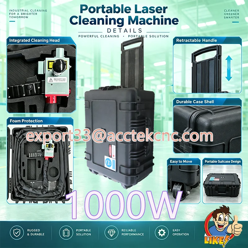 Pulsed Suitcase Type Laser Cleaner 1KW 500W For Metal Paint Removal Machine Rust Wood Varnish Fiber Laser Cleaning Machine 300W