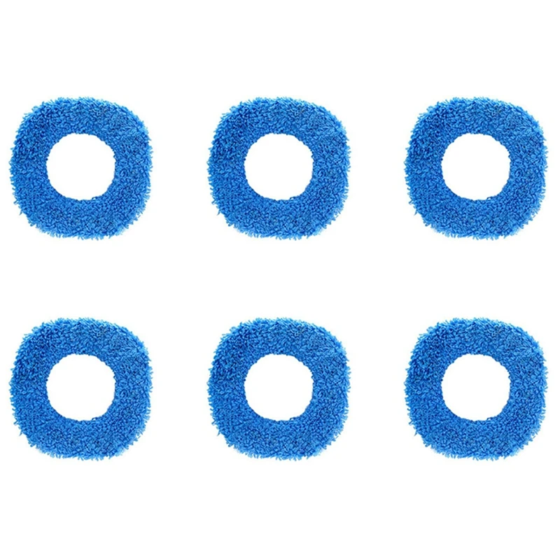 6X Disposable Mop,Washable Durable Replacement Microfiber Pads Dust Push Mop Cloth For Dry And Wet Vacuum Cleaner,Blue