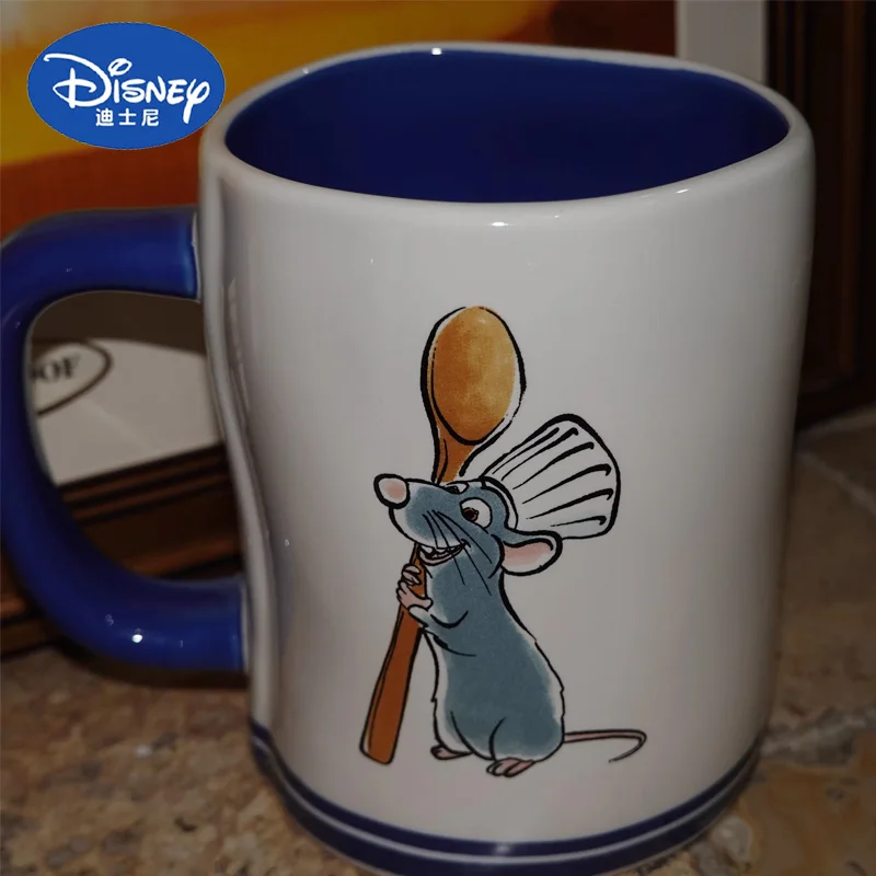 Kawaii Disney Pixar Ratatouille Remy Alfredo Linguini Action Figure Toys Ceramics Mug Anime Remy Doll Cup Birthday Gift For Kids