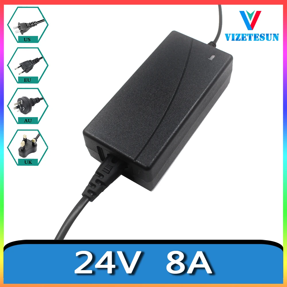 

24V 8A Power Adapter Two-wire DC Voltage Regulator Switch 24V 8000MA Display Printer Water Pump Power Supply