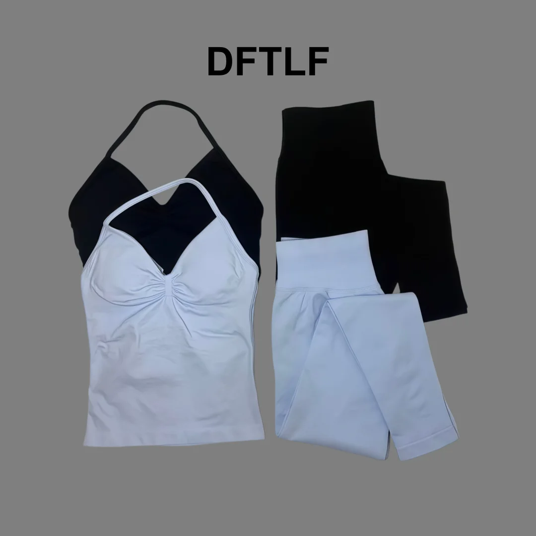 DFTLF 2 Pieces Sportswear Women Yoga Set Gym Clothes Sportswear Yoga Suits Fitness Set Tracksuits Sports Top Gym Leggings Set