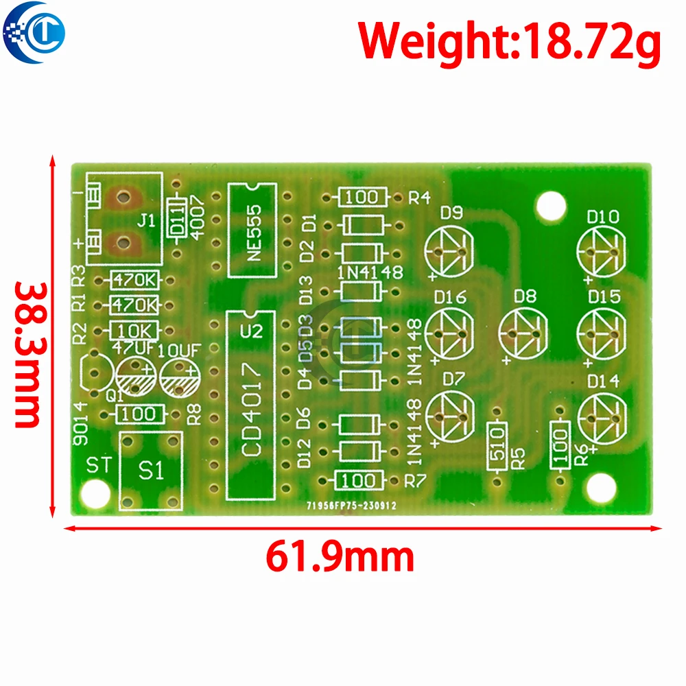Electronic Dice Kit Led Dice Parts Cd4017 Ne555 Electronic DIY Production Kit with Reverse Connection Protection