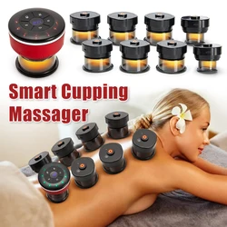 Electric Cupping Massager 8 Cups Gua Sha Vacuum Suction Cups Anti Cellulite Magnet Therapy Scraping Fat Burner Body Massager