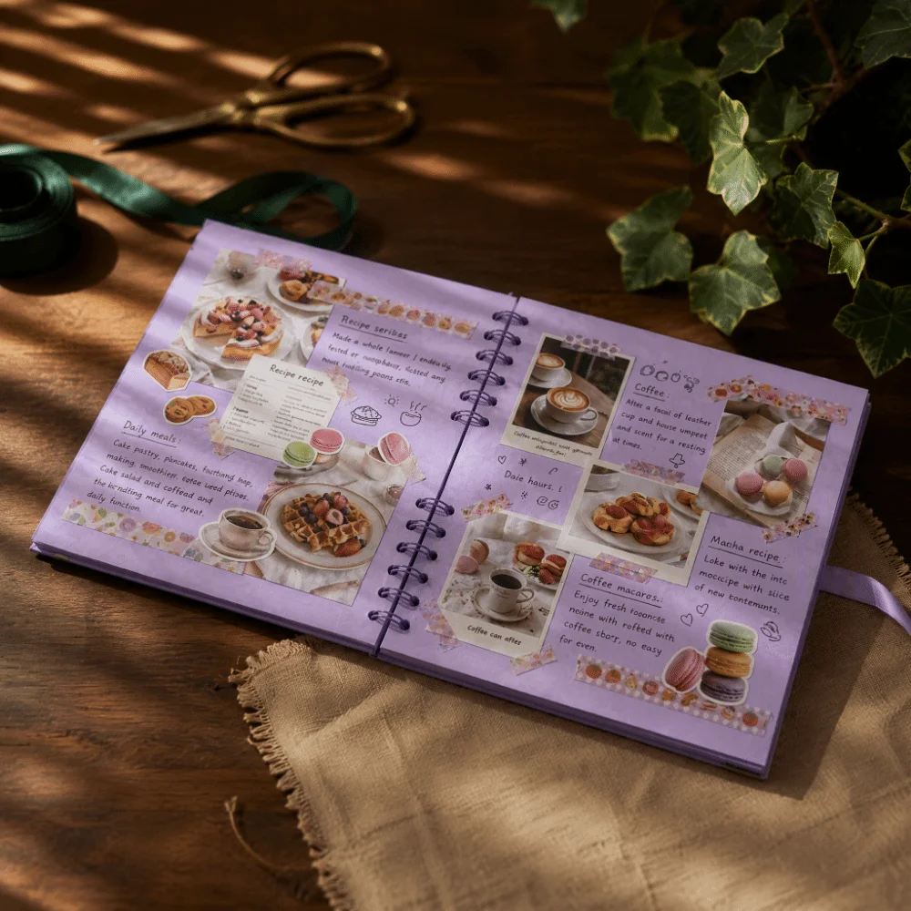 Self Adhesive Photo Album Notepad Lay-Flat Design Hardcover Album Scrapbook Memory Book Blank Pages Kraft Paper Journal Notebook
