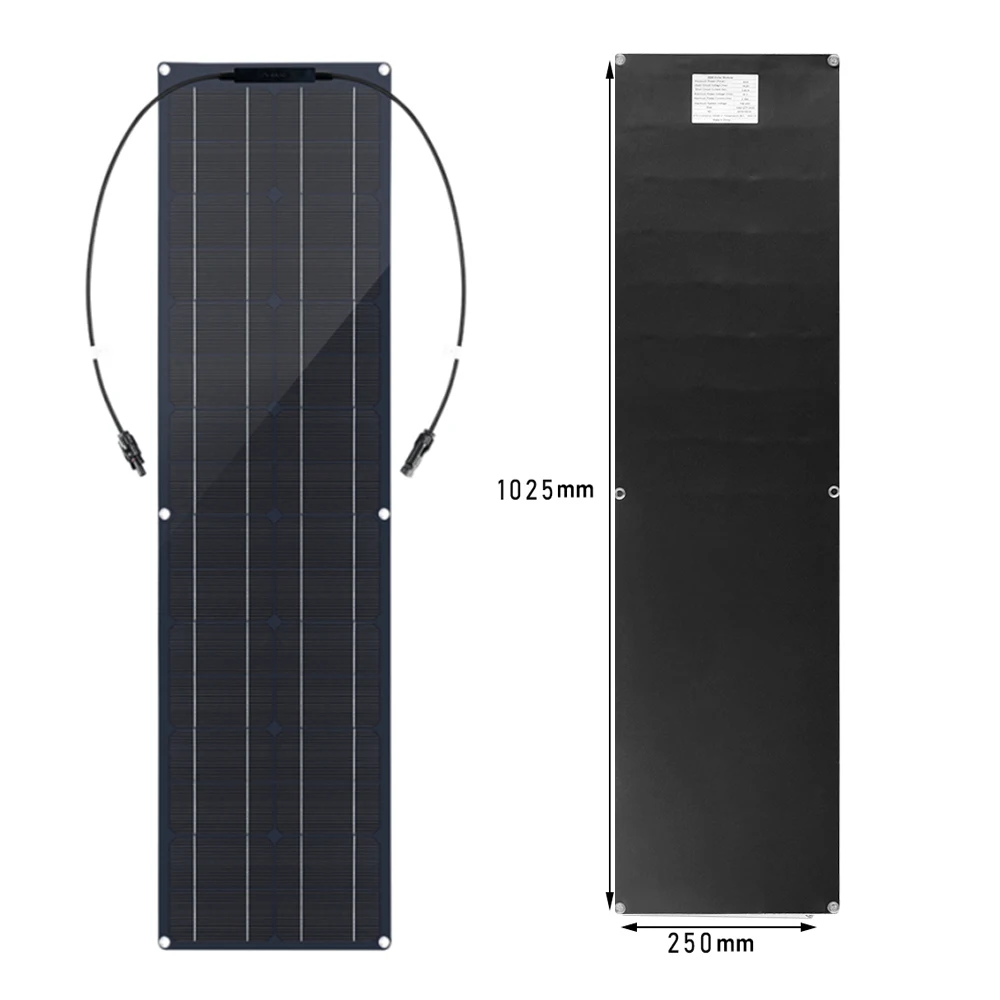 100 Watt Flexible Solar Panel Kit Комплект гибкой солнечной панели на 100 Вт, 12 В, 100 Вт, 50 Вт, высокоэффективные монокристаллические силиконовые