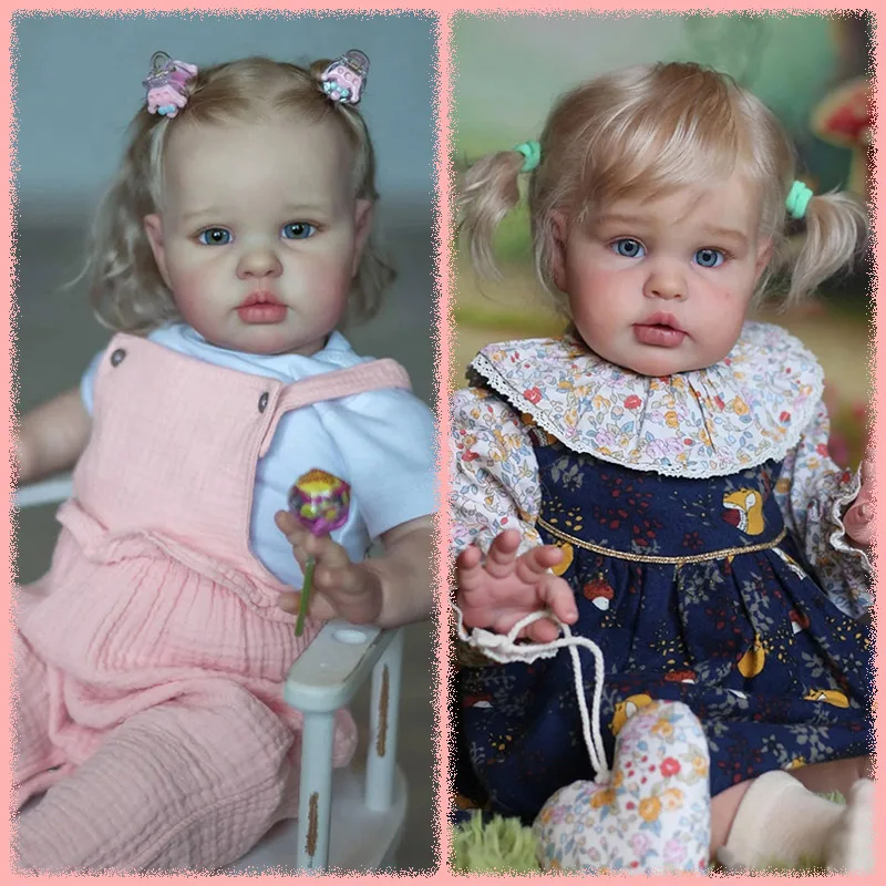 

24Inch Ellie Soft Cotton Body Lifelike Reborn Baby Doll Multiple Layers Painting 3D Skin With Visible Veins Hand Root Hair