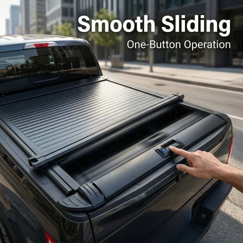 Waterproof Manual Aluminum Alloy Rolling Shutter Tonneau Cover Aftermarket Offroad Pickup Truck Bed Protective Mod Parts