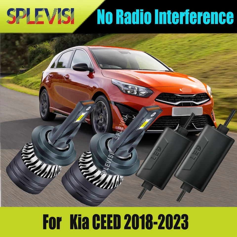 LED 12v H7 Headlamp Bulbs Canbus & Error Free Design Built-in intelligent IC For Kia CEED 2018 2019 2020 2021 2022 2023