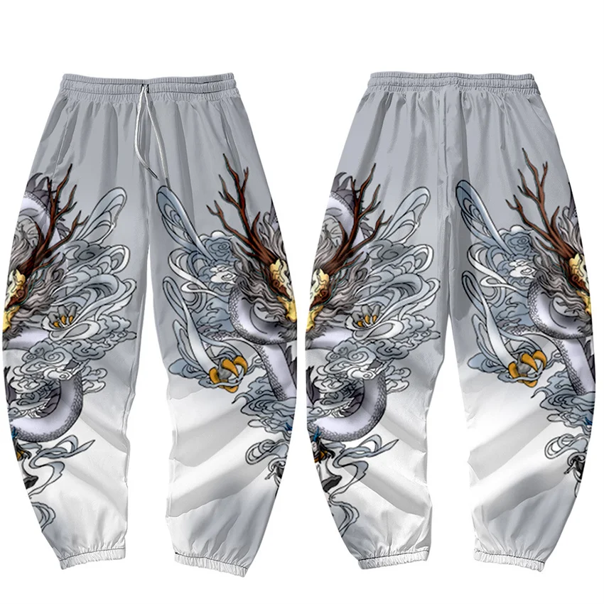 3D chinesische Drachen Harem Hosen Männer Jogger Jogging hose japanische Streetwear Männer Hosen Hosen Arbeit Herren Hosen