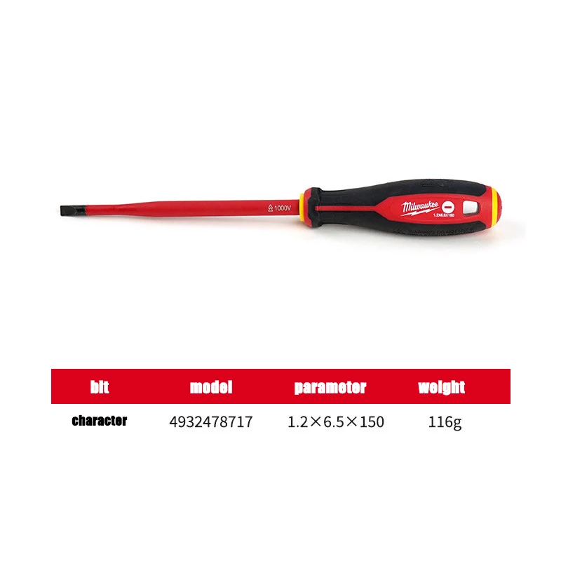 Milwaukee Three Touch Klebegriff VDE Isolierter Schraubendreher, Kreuz- und Flachschraubendreher für Elektriker, Handwerkzeug – Detail 11