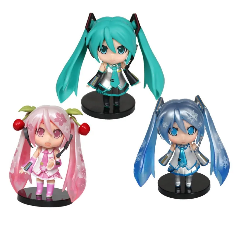 Anime Neue Hatsune Miku Mini Figur Zubehör Kawaii Rosa und Grün Hatsune Hause Desktop Dekoration Erwachsene Spielzeug Ornamente
