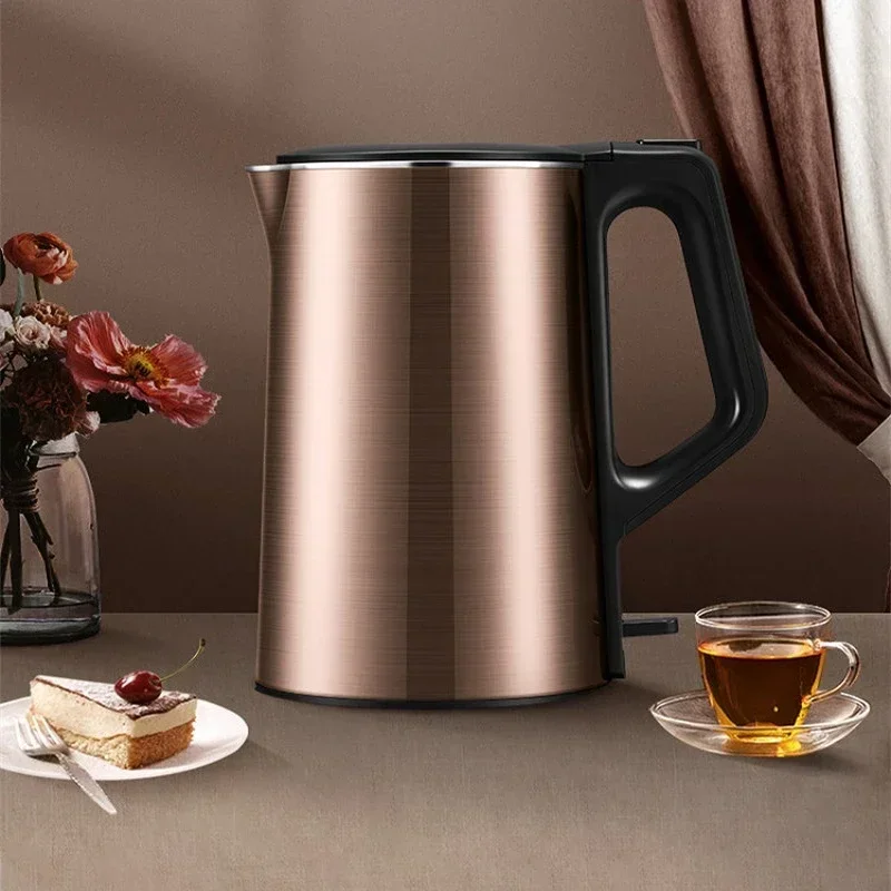 Electric Kettle Double-layer Anti Scalding 304 Stainless Steel Seamless All Steel Intelligent Power Off 1.7L