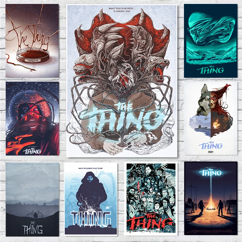 Classic American Sci-Fi Horror Movies The Thing Posters Thriller Prints Canvas Painting Wall Art Pictures Home Room Decoration