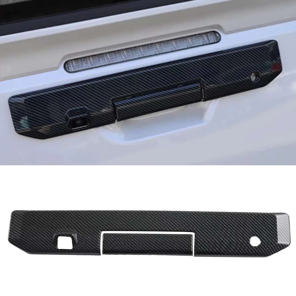 

Car Rear Gate Tailgate Handle Cover Trim Fit For Mitsubishi MV Triton 2023 2024 Carbon Fiber Style ABS Plastic