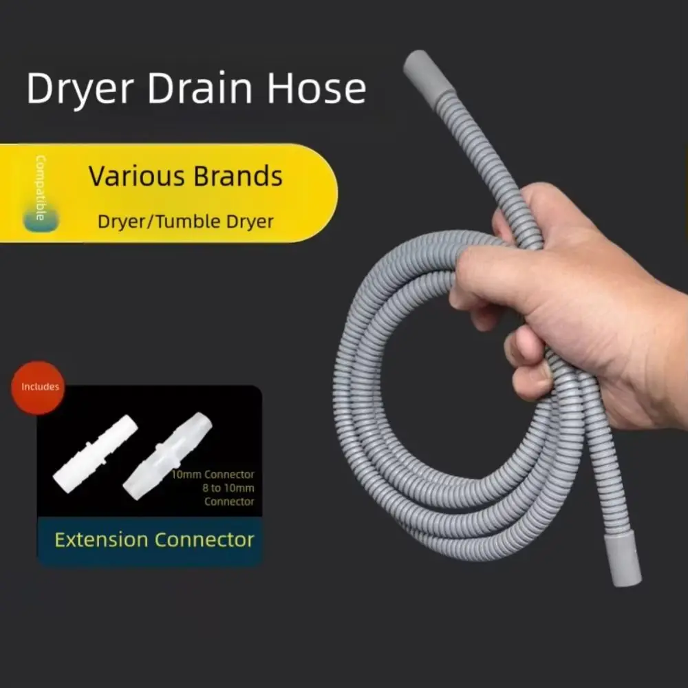 10mm Dryer Drain Multiple Sizes with Adapter Dryer Extension Hose Replacement for Midea for Haier for Siemens Dryers