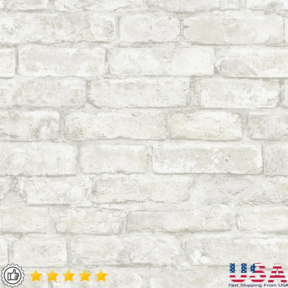 

Реалистичные обои с кожурой и наклейкой из белого кирпича 20,8 x 18 футов, потертый акцент, легко наносится, съемный виниловый домашний декор