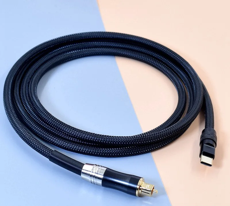 HIFI 6N OCC USB A/Type C/C100 Digital Signal To Optical Fiber Huawei Samsung Xiaomi Decode  Amplifier DSP Audio Speaker Cable