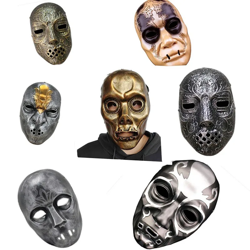 

Halloween Death Eater Resin Mask Malfoy Cosplay Party Masquerade Masks Costume Halloween Carnival Home Decoration Collect Props