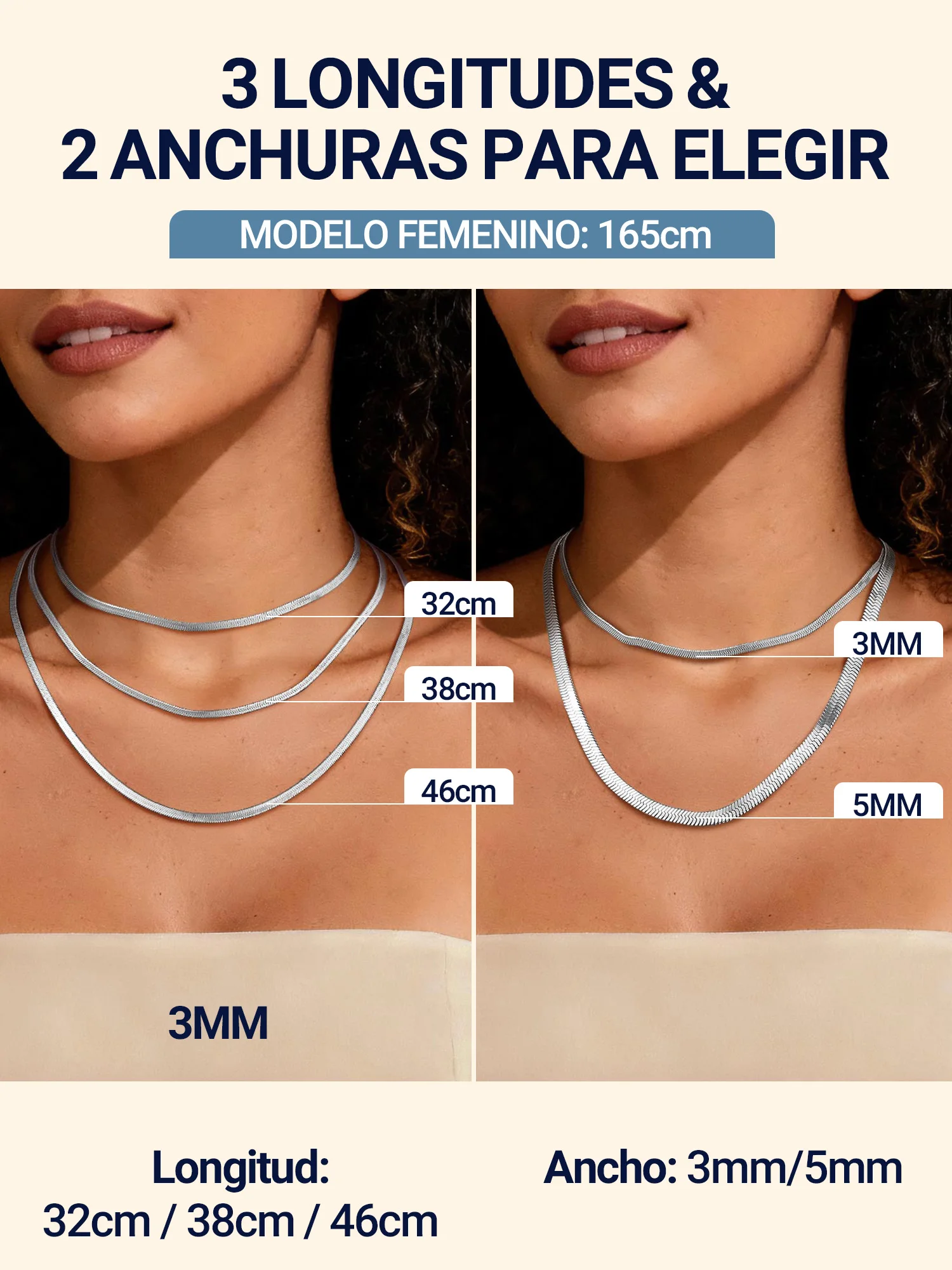 3mm 5mm Flat Snake Chain Necklaces for Woman 316L Stainless Steel 12/15/18inches Stackable Chains Necklaces for Girls