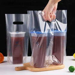 50 Pcs 500-700ml Thickened Universal Milk Tea Packaging Bag Drink Coffee Take-awayBag Beverage Cola Fruit Tea Plastic Tote Bag
