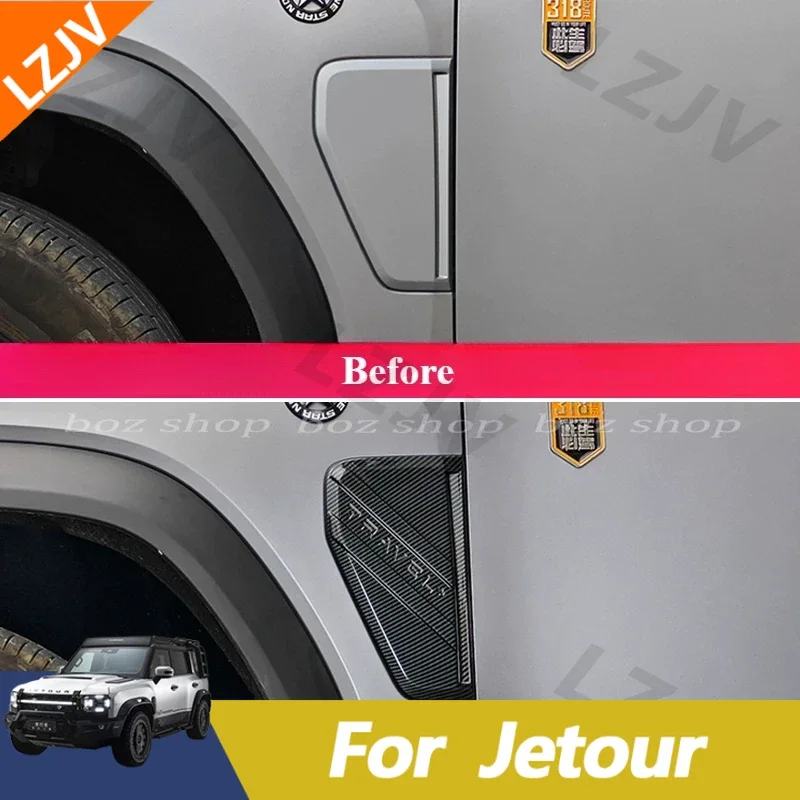 Подходит для Chery Jetour Traveler T2, автомобильная листовая панель, декоративная крышка, модификация кузова, боковая этикетка, воздушный порт, черный воин, автомобиль A