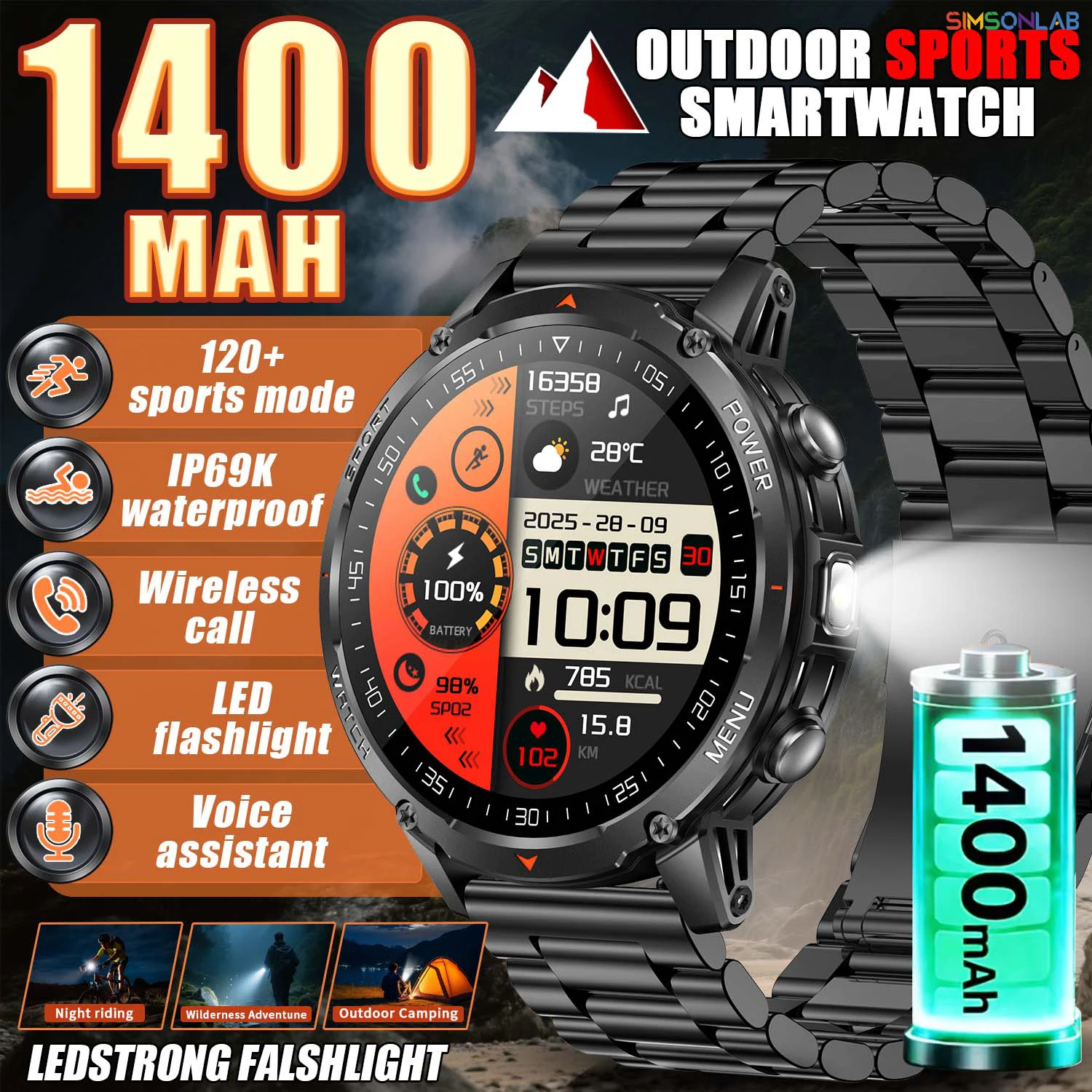 2026 New T-rex3 Men Smartwatch 1.53"HD Screen 1400mAh Batter