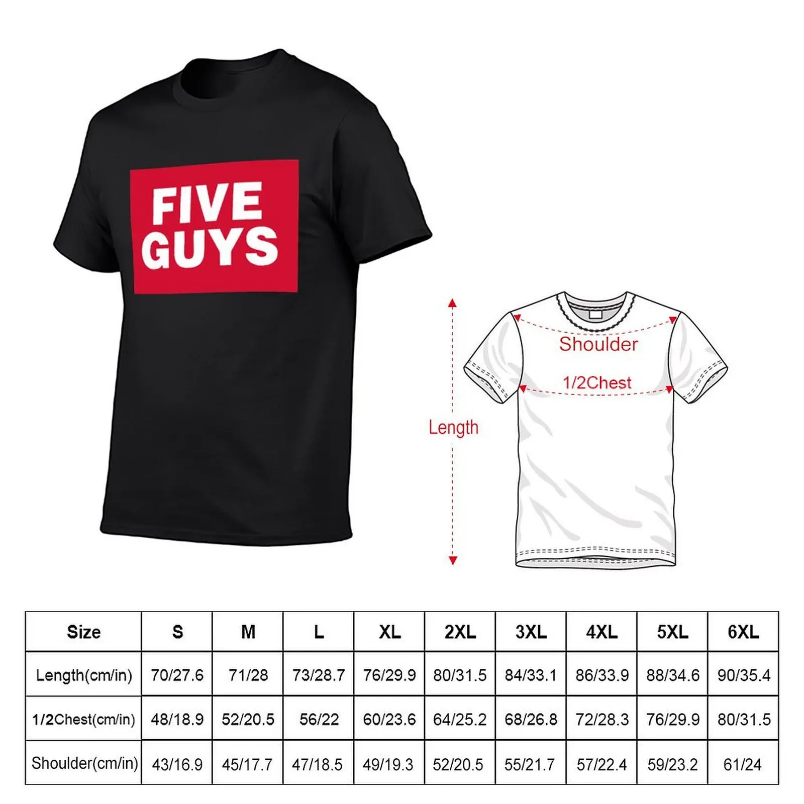 Five Guys For Fans T-Shirt ciężkie wagi estetyczne ubrania ubrania anime czarne męskie t-shirty graficzne