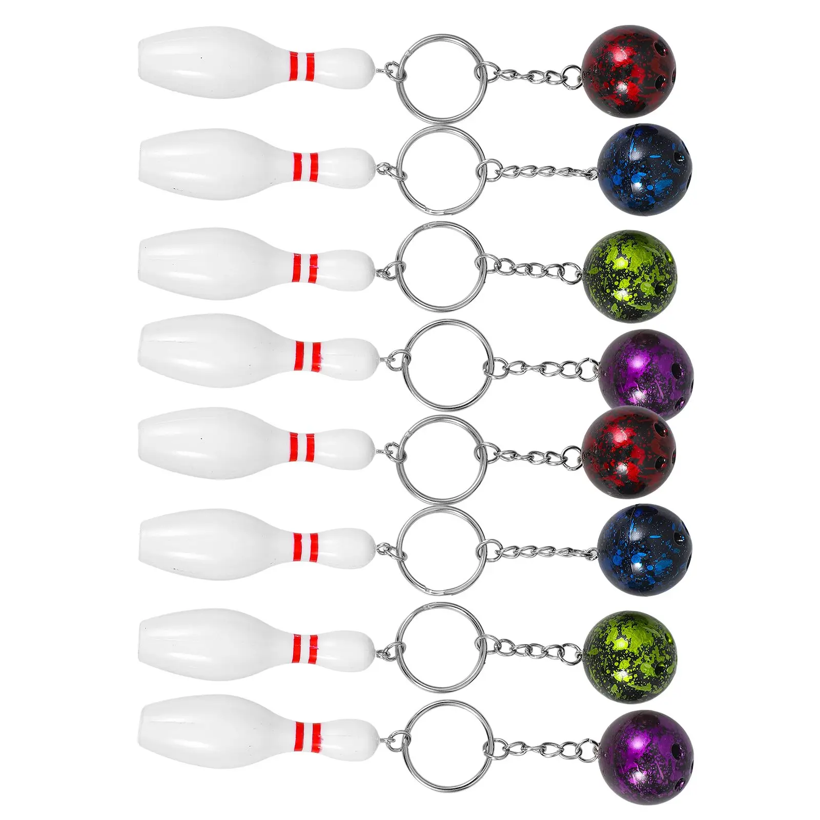 

8 Pcs Decoration Bowling Keychain Bavkpack Charm Bulk Decorate Ball Themed Pin Accessories Kit Miss