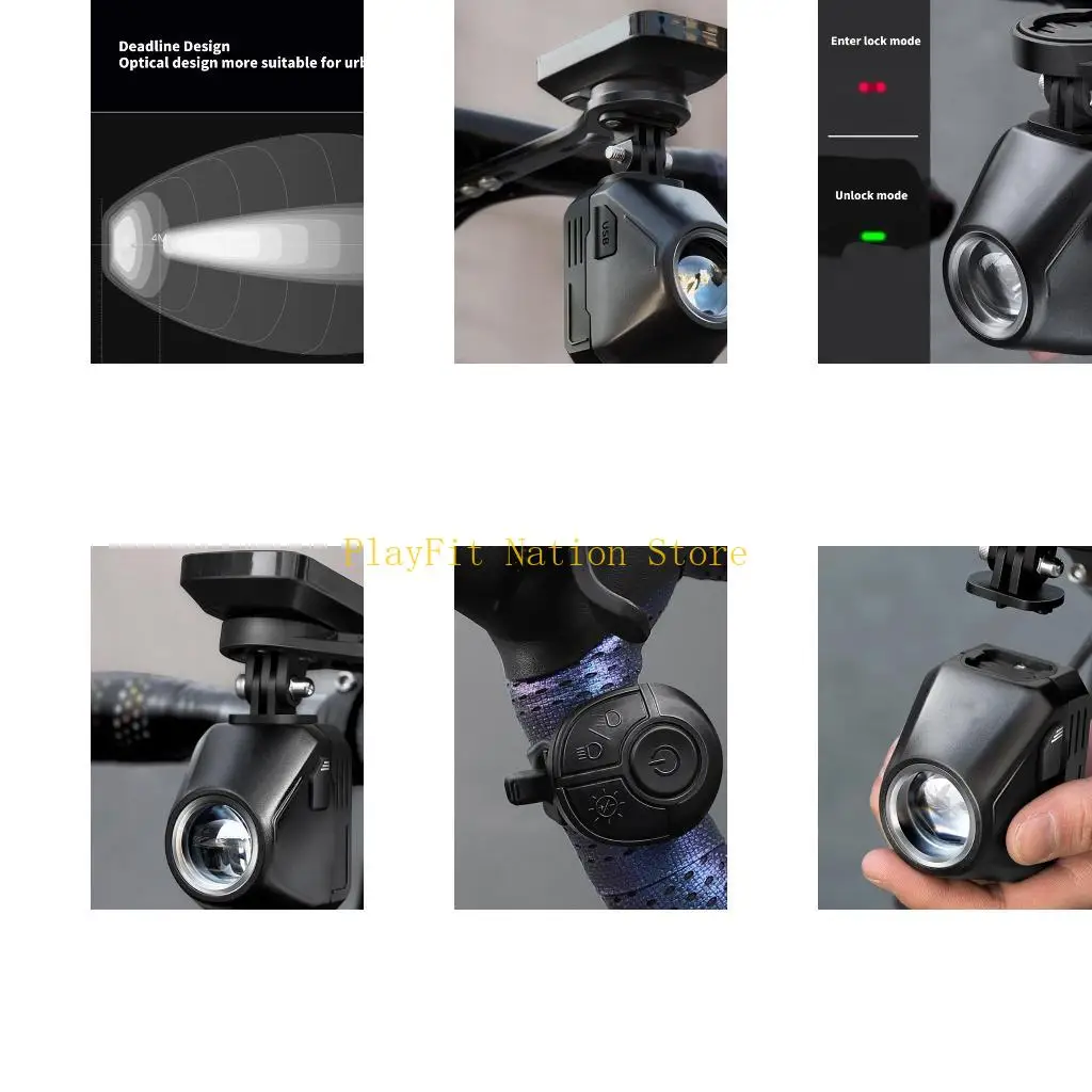 

242F Waterproofs Cycling Headlight Remote Control Bike Front Light Bright Flashlight