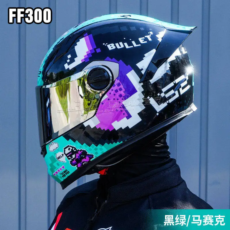 

LS2 FF300 Full Face Motorcycle Helmet Big Spoiler Four Seasons Universal Men Women Motorbike Racing Riding Helmet